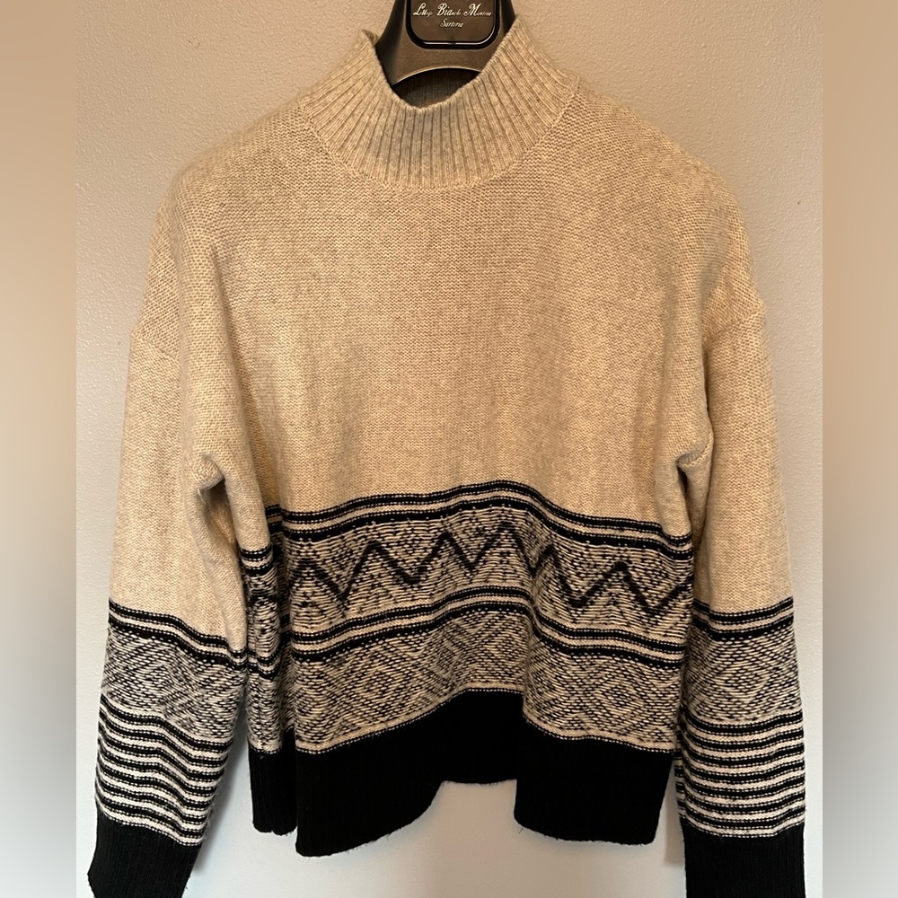 EUC Women’s Size L Banana Republic Funnel Neck Fair Isle Sweater